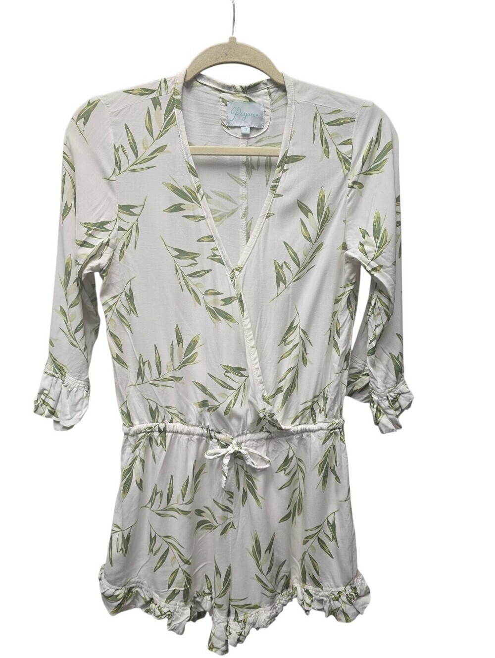 Piyama Harper Olive Leaf Sleep Romper Sz. S